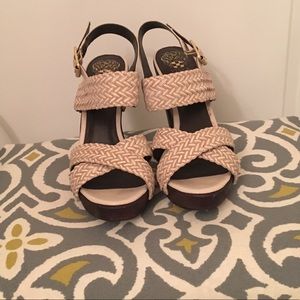 Vince Camuto white heels